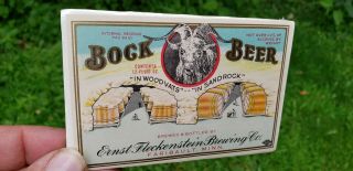 Antique Vintage Bock Beer Paper Label Advertising