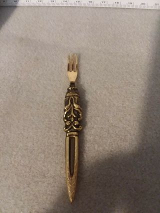Vintage,  Ornate Miniature Gold Tone Cocktail Forks Set Of 6