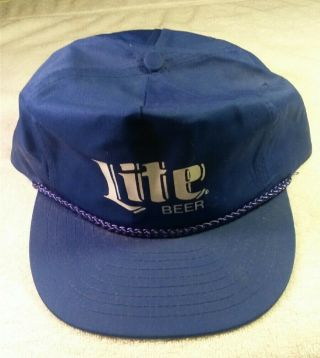 Vintage Miller Lite Beer Hat Cap Nascar One Size Fits All