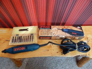 Ryobi Detail Carver Carving Tool Dc500,  11 Wood Chisel Tips & Wrench