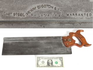 Vintage Disston 1896 - 1917 No.  77 Backsaw 16 " Box Back Saw Cast Steel