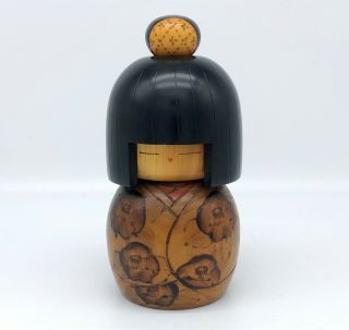 6.  8 Inch (17.  5 Cm) Japanese Vintage Sosaku Wooden Kokeshi Doll By " Kazuo " /cute