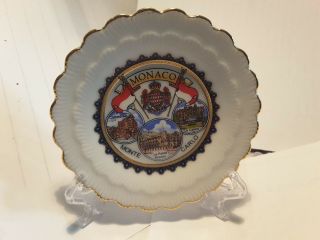 Monaco Monte Carlo Travel Souvenir Plate With Plastic Stand,  3 Inches