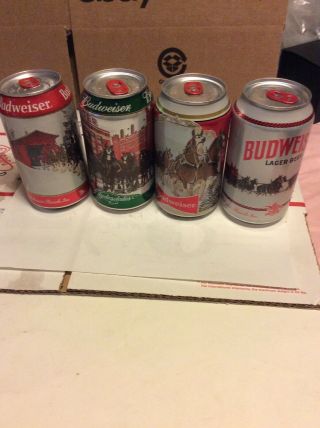 Budweiser Happy Holidays Limited Stein 2019 Winter Passage 12 Oz.  Cans (empty)