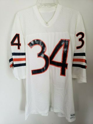 Rare Vintage 80s Nfl Chicago Bears Walter Payton Sand Knit Mesh Jersey Mens Xl L