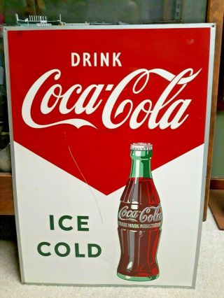 1950 ' S COCA COLA DRINK ICE COLD ROBERTSON SIGN 20 X 28 SIZE VINTAGE $$$ 3