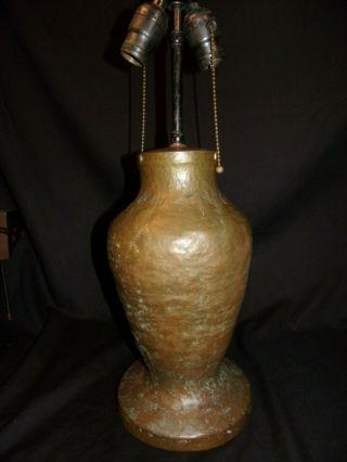 Antique Arts Crafts Warty Copper Early Lamp Stickley Van Erp Era Hand Hammered