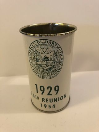 Dartmouth University 1929 25th Class Reunion Tin Drinking Cup Hanover N.  H.