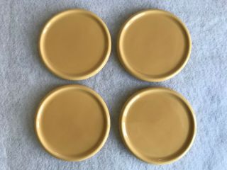 Set Of 4 - Longaberger Pottery – Coasters / Pint Crock Covers – Butternut – Usa