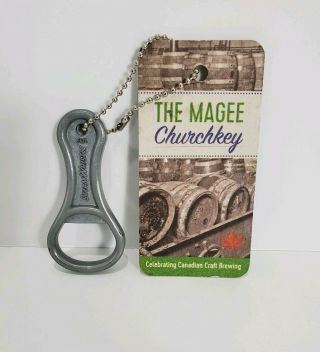 2015 Steam Whistle Pilsner Beer " The Magee Churchkey " Bottle Opener Keychain Nwt