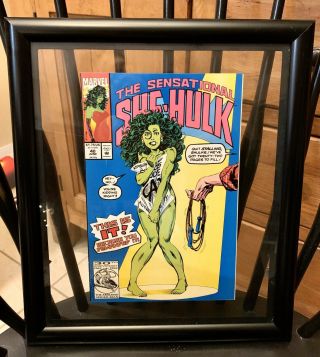 The Sensational She - Hulk 40 1992 Byrne Jump Rope Cover Framed In 2 Sided Glass