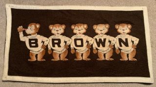 Vintage Brown University Felt Banner Pennant Flag With Brown Bears