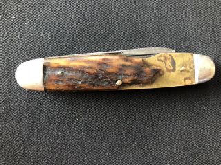 Vintage Robeson Shuredge Cutlery Co.  Pocket Knife Jigged Bone Scales 3 Blade