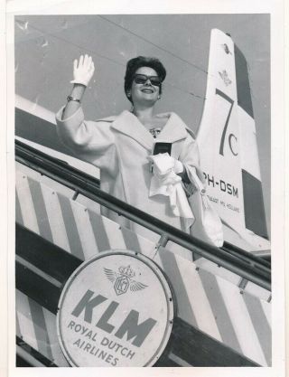 Rosita Quintana 1960s Klm Airlines Arrival Glamorous 5 X 7 Press Photo