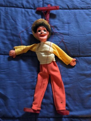 Vintage Mexican Folk Art Peasant Marionette String Puppet