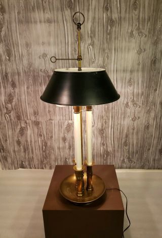 Mid Century Hollywood Regency French Directoire Solid Brass Bouillotte Lamp Xlnt