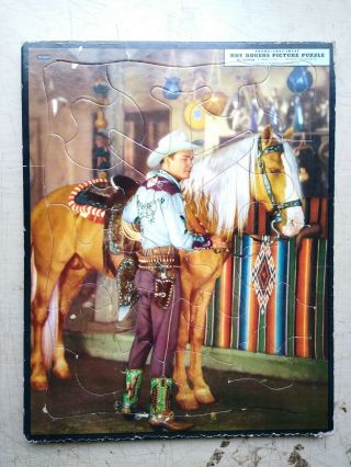 Vintage Whitman Roy Rogers,  Trigger Frame - Tra Photo Puzzle 1958