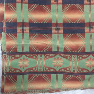 Vintage 1950 ' s CAMP Blanket Cabin Soft COTTON BLANKET INDIANS SOUTHWEST MOTIF 2