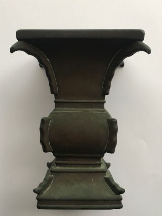 18th - 19th Century Chinese Archaic Bronze Gu Wine Vessel / Cup