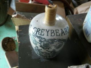 Antique Vintage " The Greybeard " Heather Dew Whiskey Stoneware Jug Glasgow