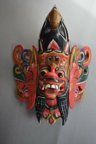 Balinese Barong Mask Guardian Monkey Topeng Demon Bali Wall Art Carved Wood