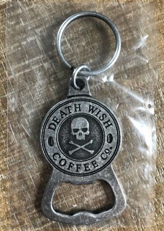 Death Wish Coffee Co.  Bottle Opener Keychain Metal Key Ring