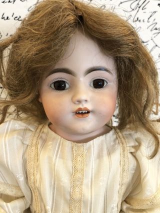 Repaired Antique German Doll Marked S & H 1250 Dep Kid Rivet Jointed Body