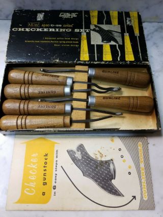 Vintage Gunline Tools Wood Checkering Tool For Gun Handles,  C - 55 Series,  6 Piece