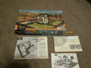 Vintage Revell Westinghouse Atomic Power Plant Model Kit Box Instructions 1959