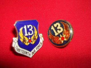 Group Of 2 Lapel Pins: Us 13th Air Force Division