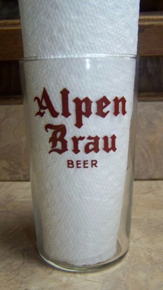 Alpen Brau Beer Small Glass Barware Man Cave St Louis Brewery