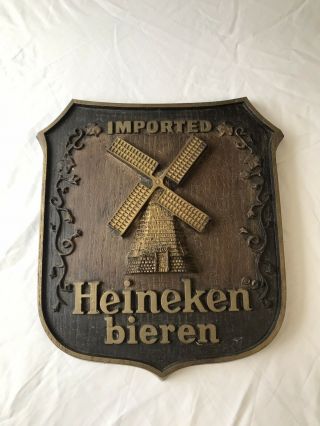 Vintage Imported Heineken Bieren Beer Advertising Sign - Embossed Bar / Man Cave