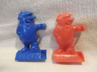 Flintstones 1974 Post Pebbles Cereal Premium Set Of 2 Barney Pencil Holders