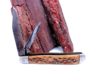 Vintage Camillus York Usa Pocket Knife 2 Blades 2 3/4 " Closed Jack Knife