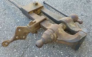 Antique Vintage Blacksmith Post Vise Farm Tool 5 