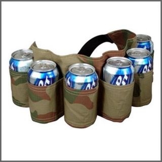 Camouflage 6 - Pk Beer Can Gag Belt - White Trash Style