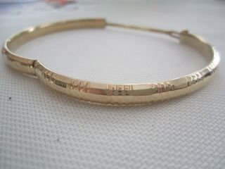 Vintage 14k Yellow Gold Spring Hinged Bangle Bracelet 8.  7 Grams $435 Value