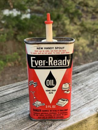 Vintage Ever - Ready Handy Oiler 3 Oz Oil Metal Oil Can Gas Sign