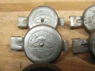 12 Antique Vintage Thomas Edison Nickel Iron Akaline Storage Battery Cap Lid Top 2