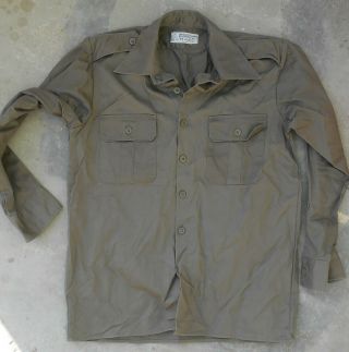 Serbia / Yugoslavia - Good Olive Grey (smb) Army Shirt Size 38 (small) 1976