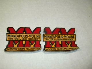 (2) Mm Minneapolis Moline Tractor Logo Patches