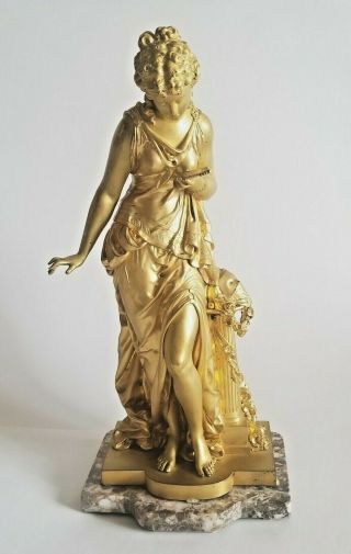 Antique French Gilt Bronze Statue Mathurin Moreau (1822 - 1912)