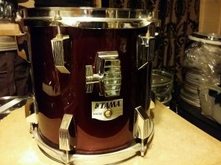 Rare Vintage 1980s Tama Rockstar 10 X 10 Tom Wine Red Made In Japan Drum