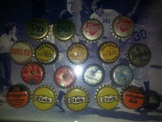 18 Vintage Beer Bottle Cap Crowns Cork Lined Old Vienna,  Dd,  Dobler,  Dresden
