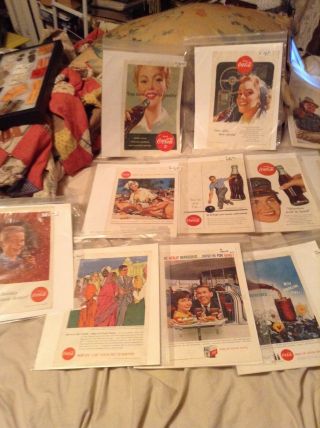 {rare} Vintage Coca Cola Ads From Misc Magizines - Early 1950,  S -