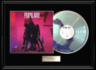 Pearl Jam Ten Rare Framed Lp Disc Plated Vinyl Record Display No Repros