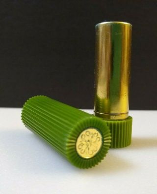 Avon Lipstick 1970s Beauty Vintage Collectible,  Green Lucite Lipstick Case