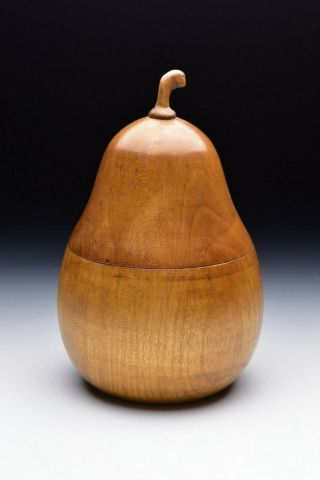 Pear Form Figural English Treenware Wood Tea Caddy 18th Century