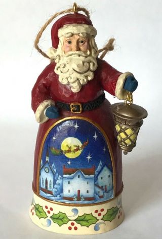 Jim Shore Christmas Ornament Santa With Lantern Sleeping Town Sleigh Scene