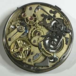 Antique Unbranded Quarter Repeater Chronograph Pocket Watch Movement With Dial.